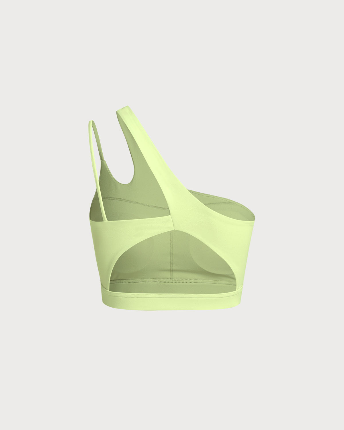 Yeşil Crop One Shoulder Yoga Cami Üst - Hafif Destekli
