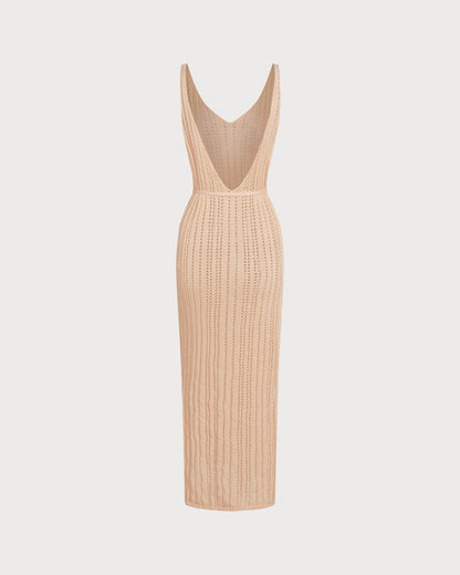 Kayısı Tığ Örgü Swimsuit Plaj Örtüsü