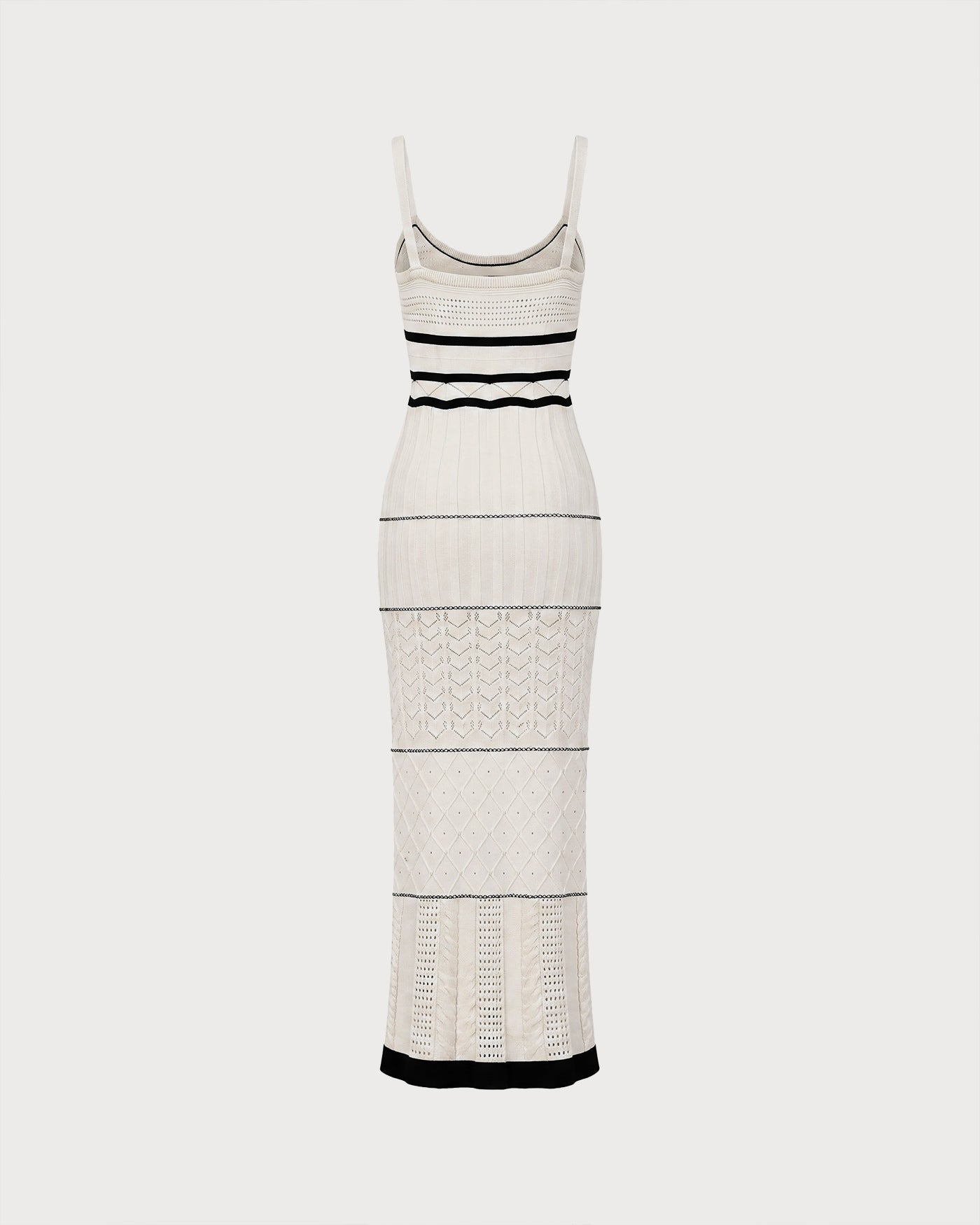 Bej Kontrast Dokulu Slip Maxi Elbise