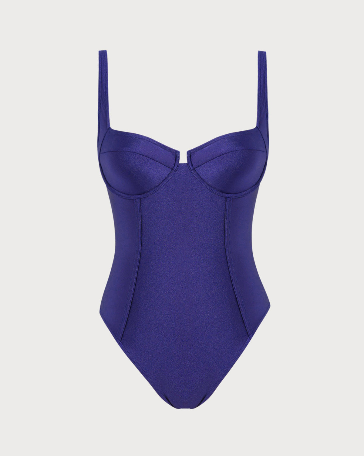 Lacivert Balenli Tek Parça Mayo Swimwear