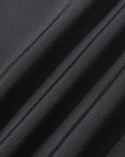 Siyah Kontrast V Yaka Tek Parça Mayo Swimwear