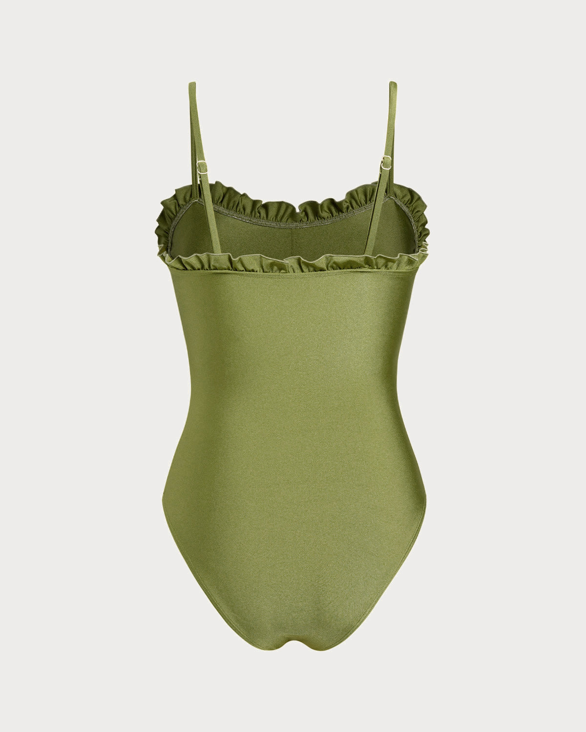 Yeşil Fırfır Detaylı Bralet Tek Parça Mayo Swimwear