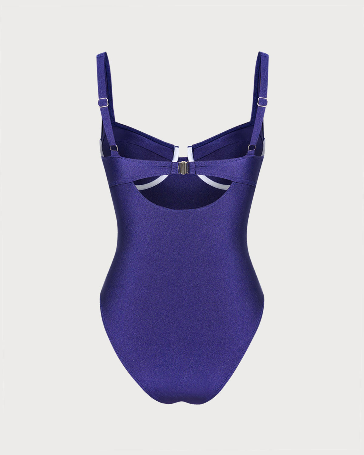 Lacivert Balenli Tek Parça Mayo Swimwear