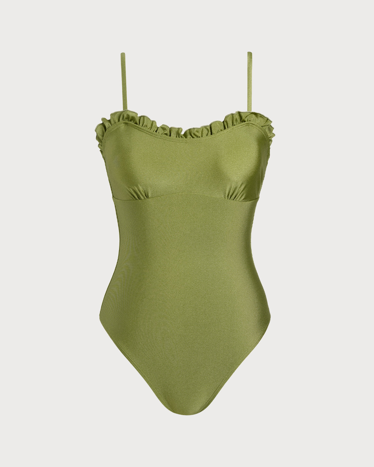 Yeşil Fırfır Detaylı Bralet Tek Parça Mayo Swimwear