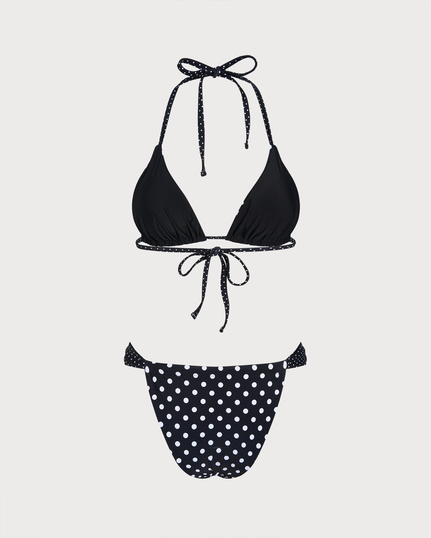 Siyah Puantiyeli Çift Taraflı Bikini Takımı
