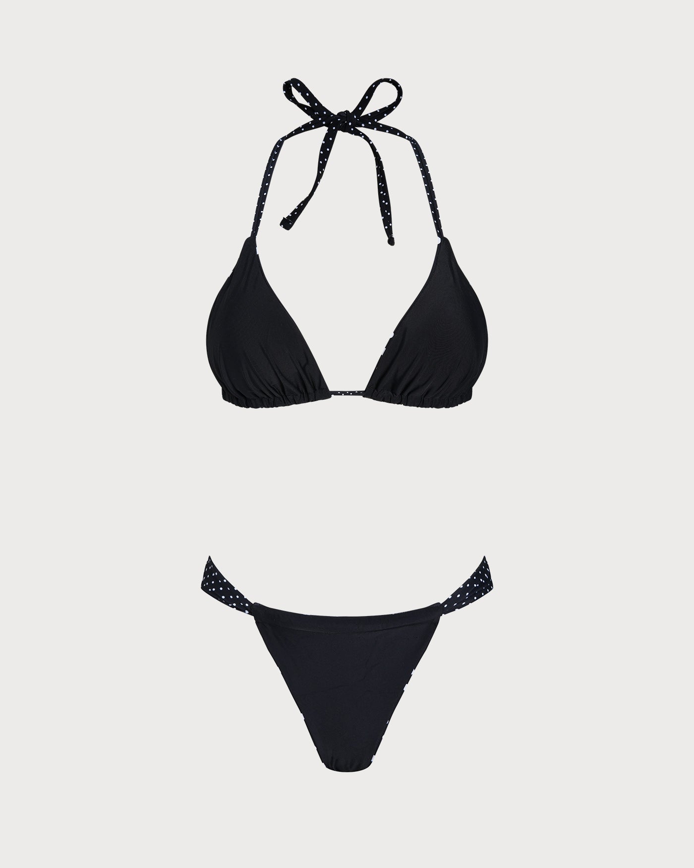 Siyah Puantiyeli Çift Taraflı Bikini Takımı