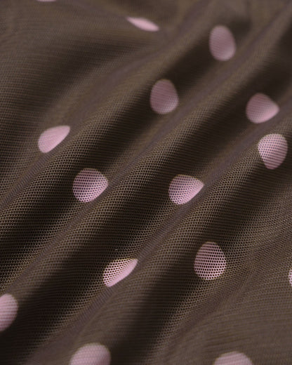 Kahve V Yaka Puantiyeli Tankini Set