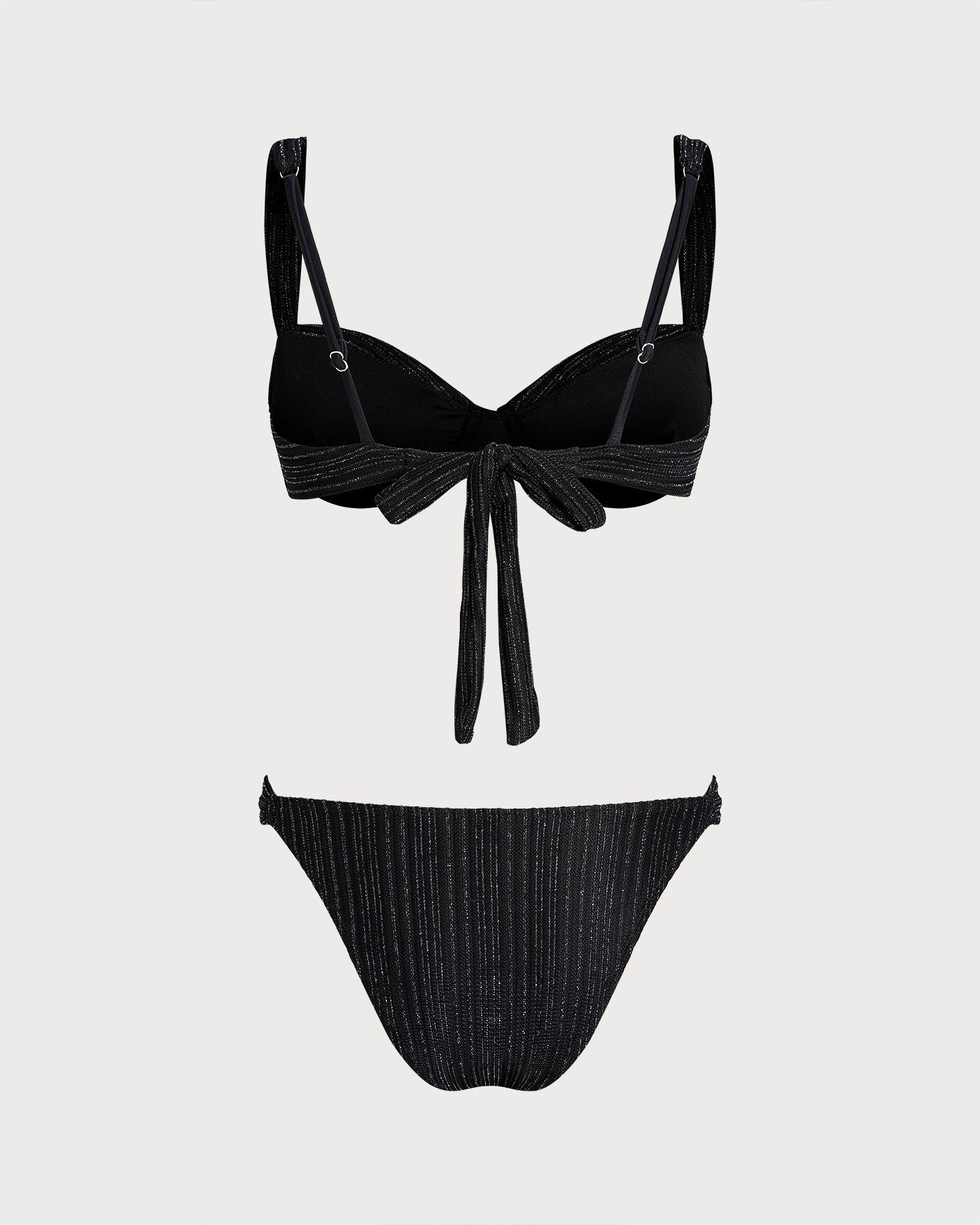 Siyah Payetli Balenli Bikini Takımı