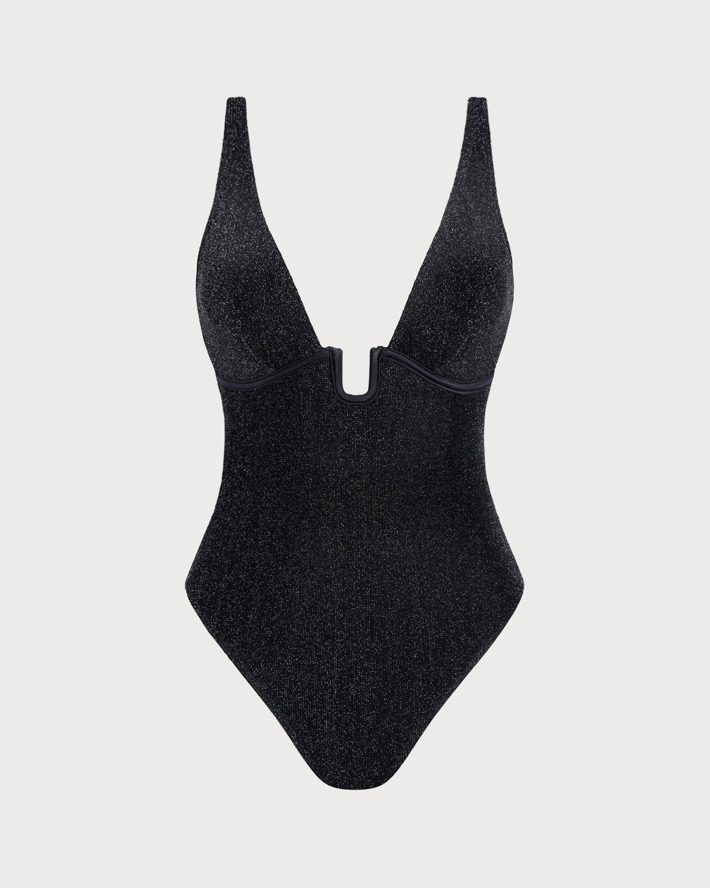 Siyah Payetli Bralet Tek Parça Mayo