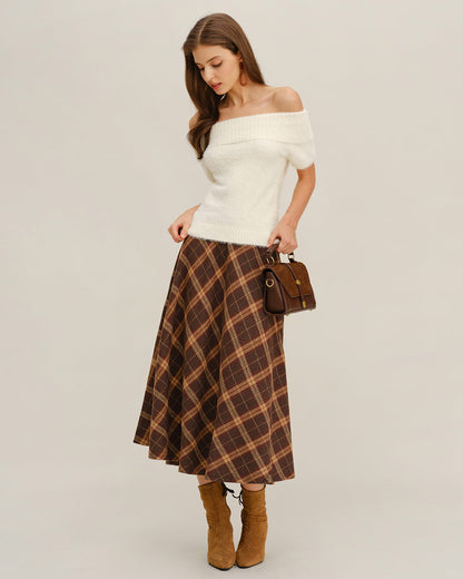 Bej Off The Shoulder Triko Tişört