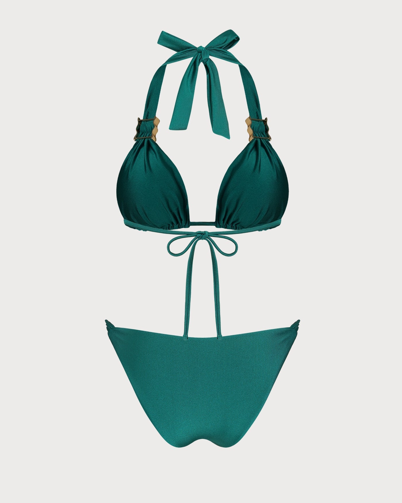 Yeşil Boyundan Bağlamalı Üçgen Bikini Takımı