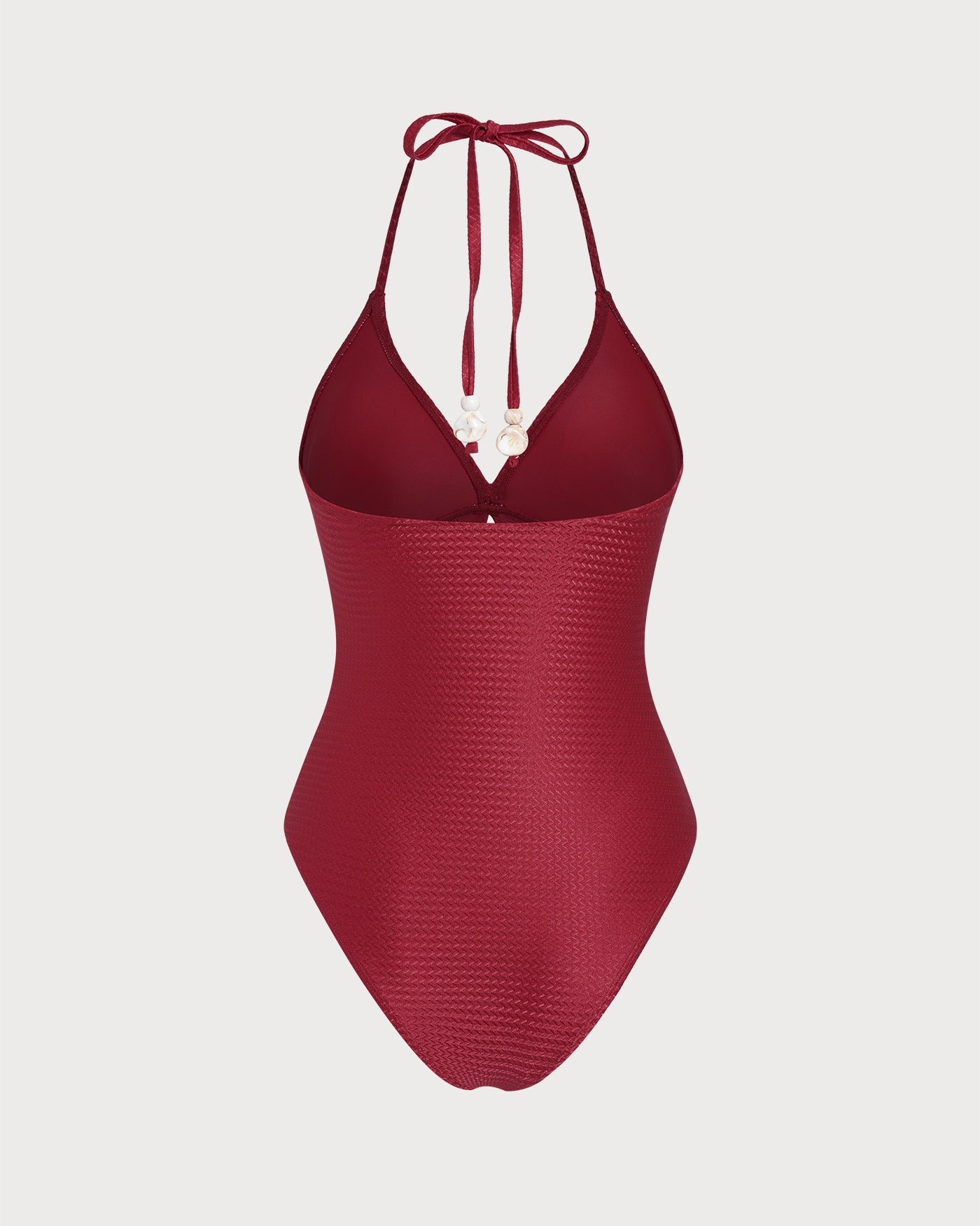 Kırmızı Boyundan Bağlamalı Bralet Tek Parça Mayo Swimwear