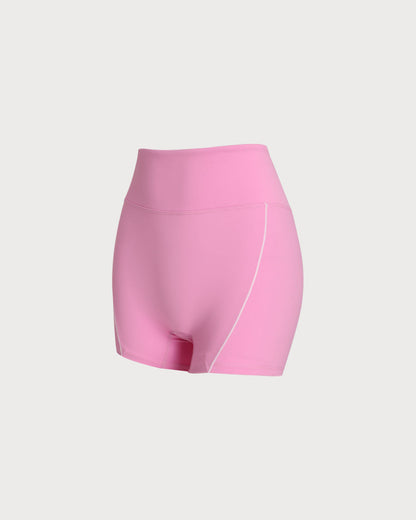 Pembe Yüksek Esnek Yoga Pantolon