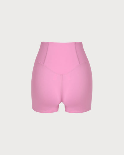 Pembe Yüksek Esnek Yoga Pantolon