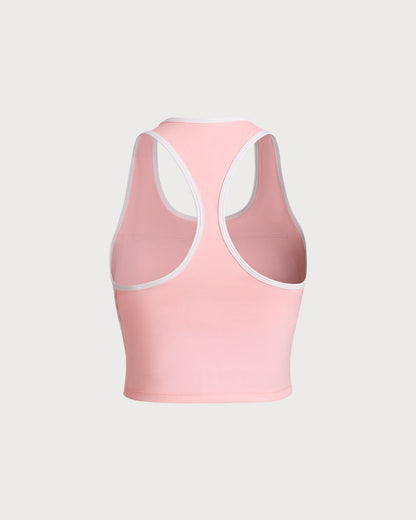 Pembe U Yaka Yoga Atlet - Hafif Destekli