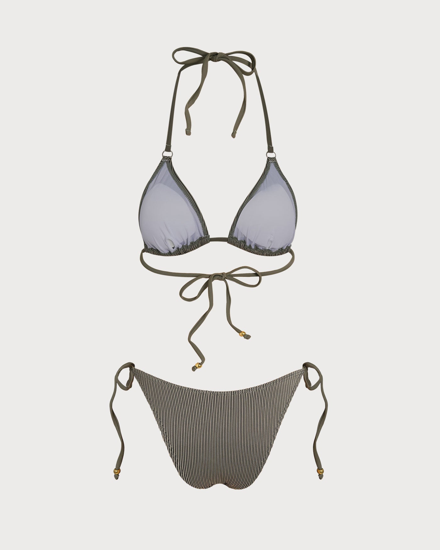 Yeşil Çizgili Üçgen Bikini Takımı