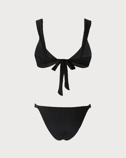 Siyah V Yaka Bralet Bikini Takımı