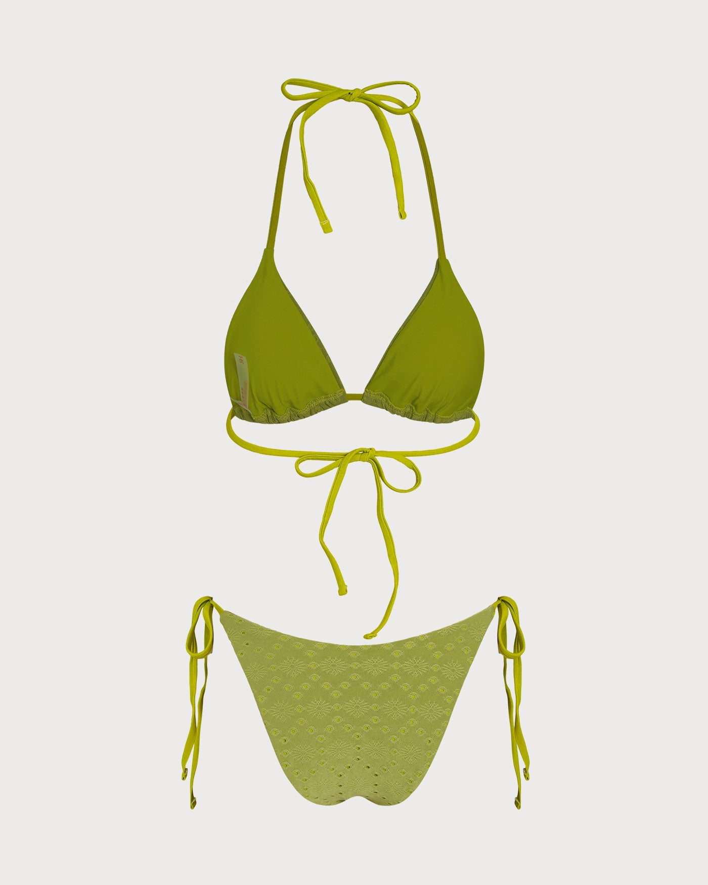 Yeşil Dokulu Üçgen Bikini Takımı