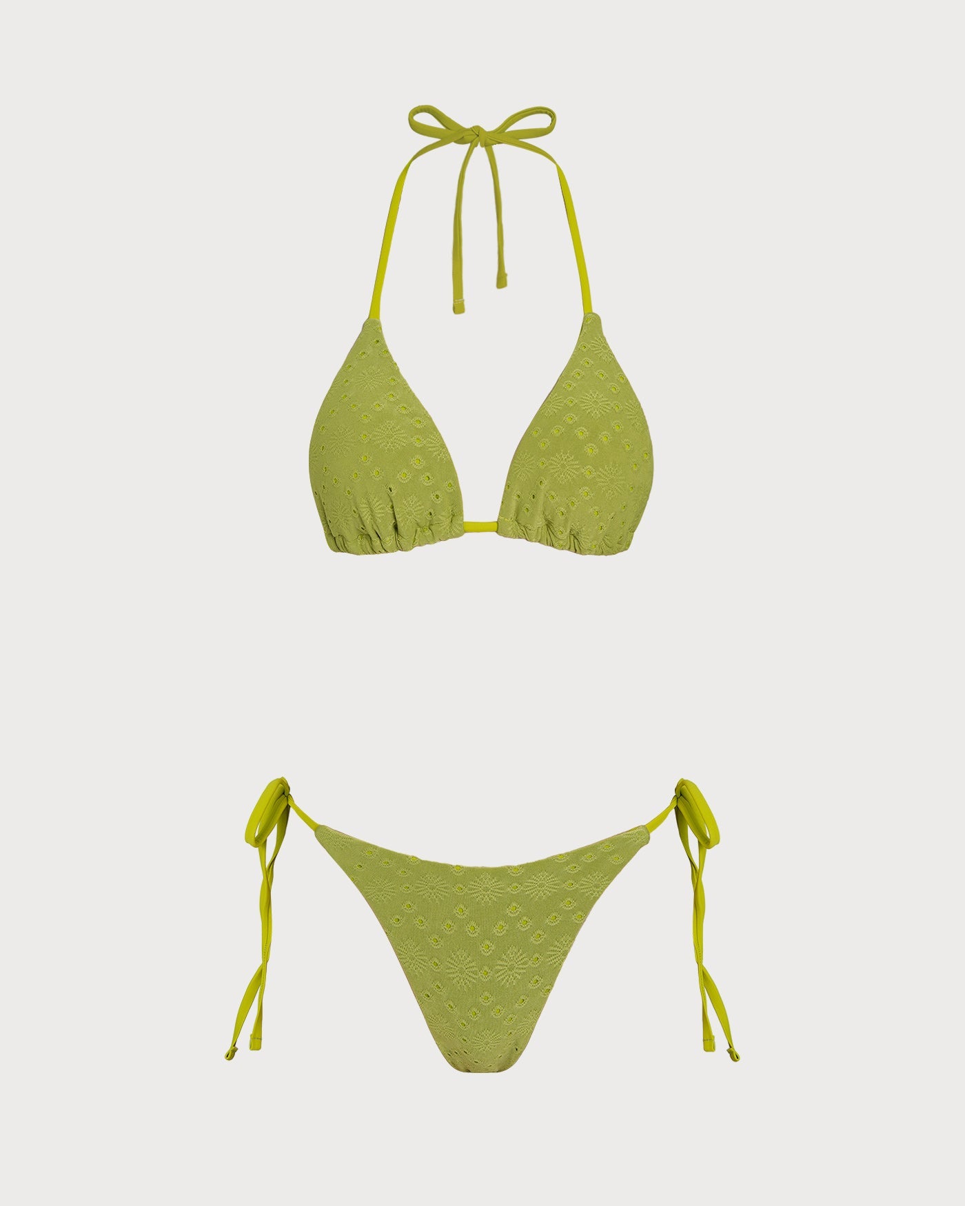 Yeşil Dokulu Üçgen Bikini Takımı