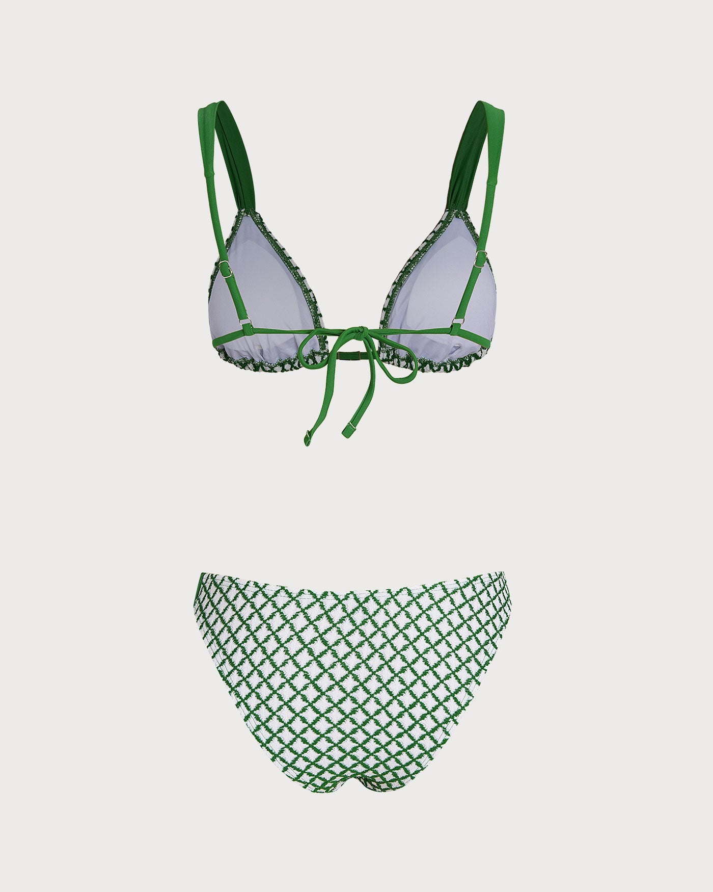 Yeşil Ekoseli Üçgen Bikini Takımı