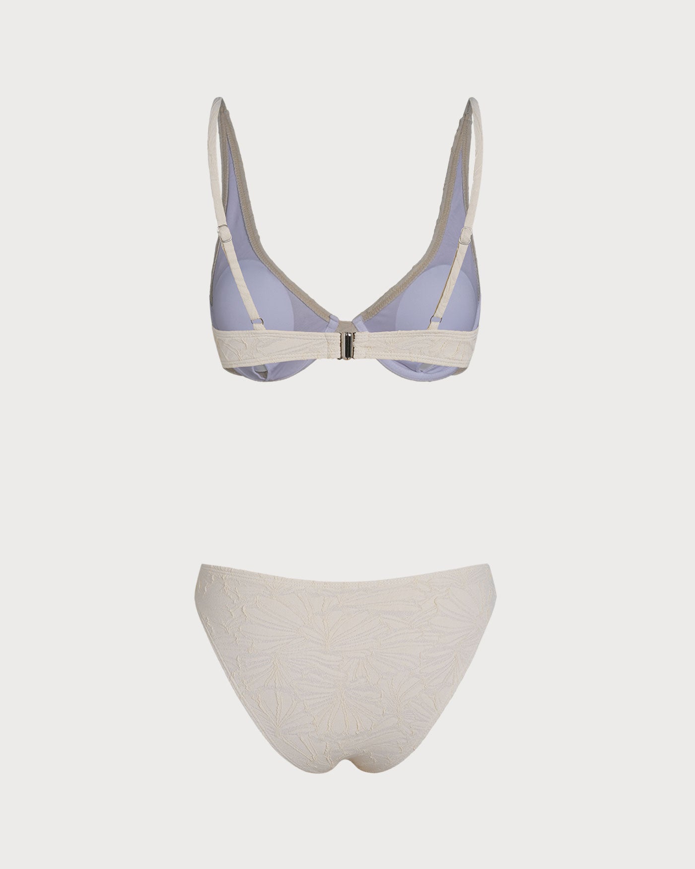 Bej Jakarlı Balenli Bikini Takımı