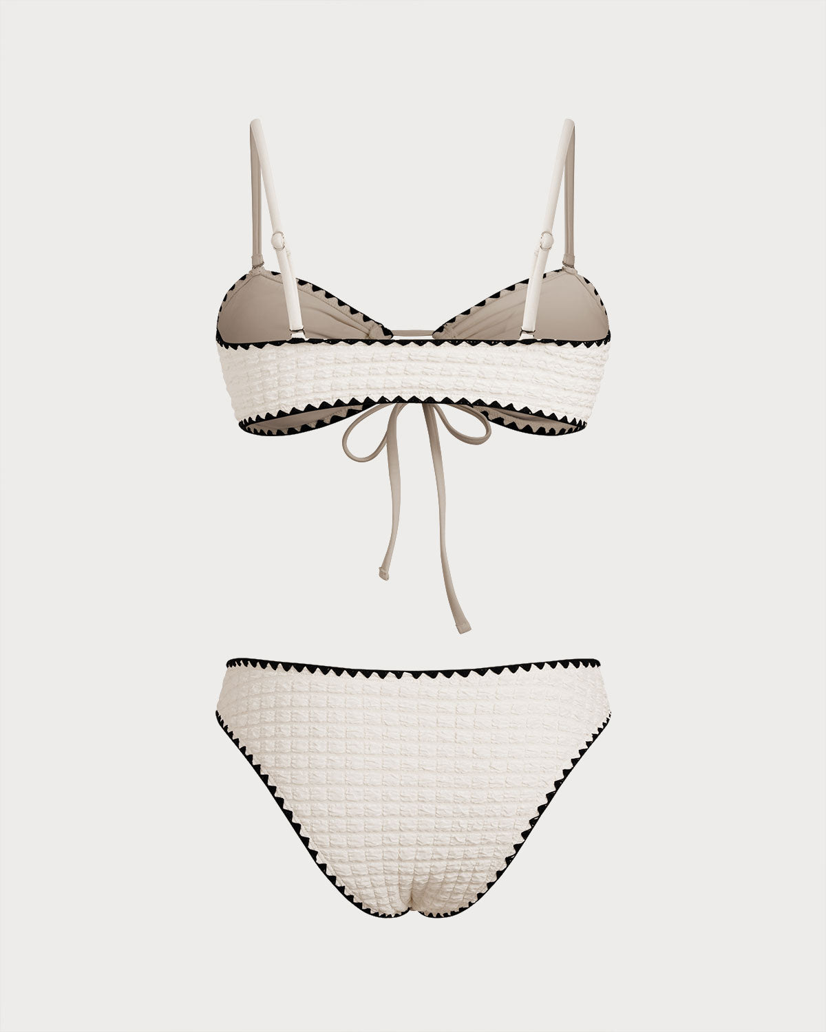 Beyaz Kontrast Bandeau Bikini Takımı