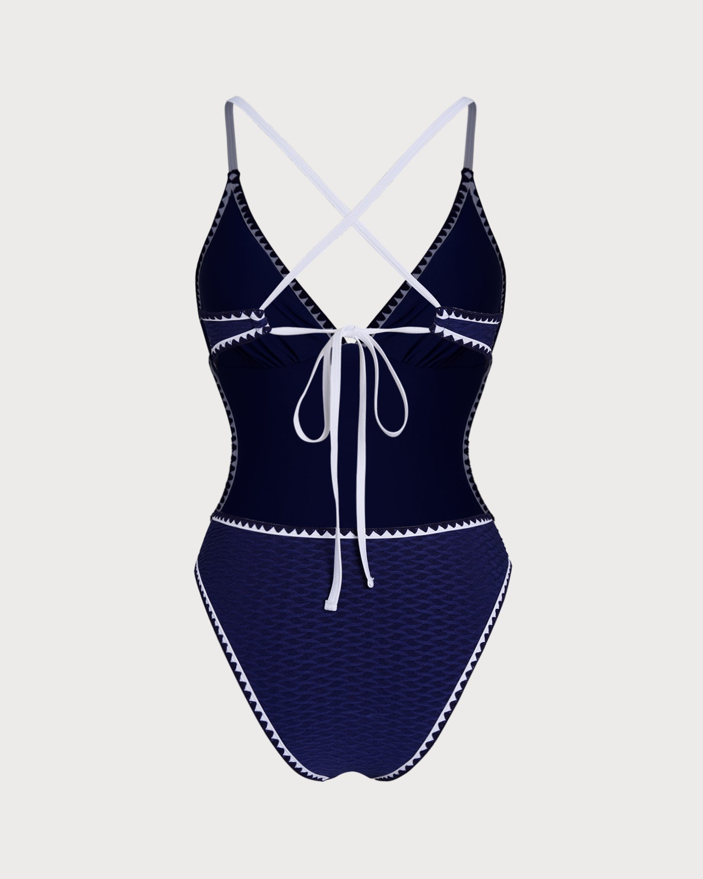 Mavi Çapraz Bralet Tek Parça Mayo Swimwear
