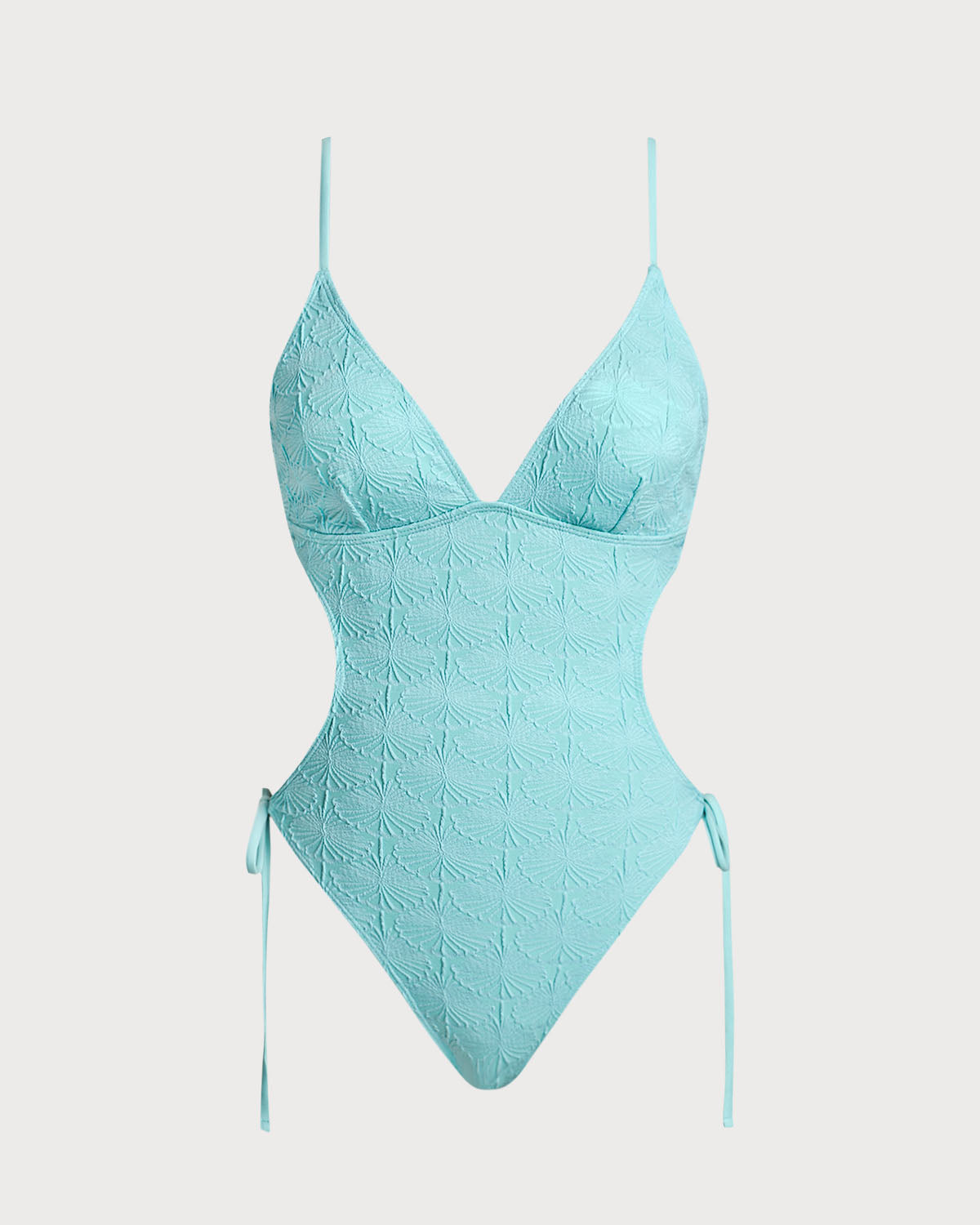 Mavi Dokulu Bralet Tek Parça Mayo Swimwear