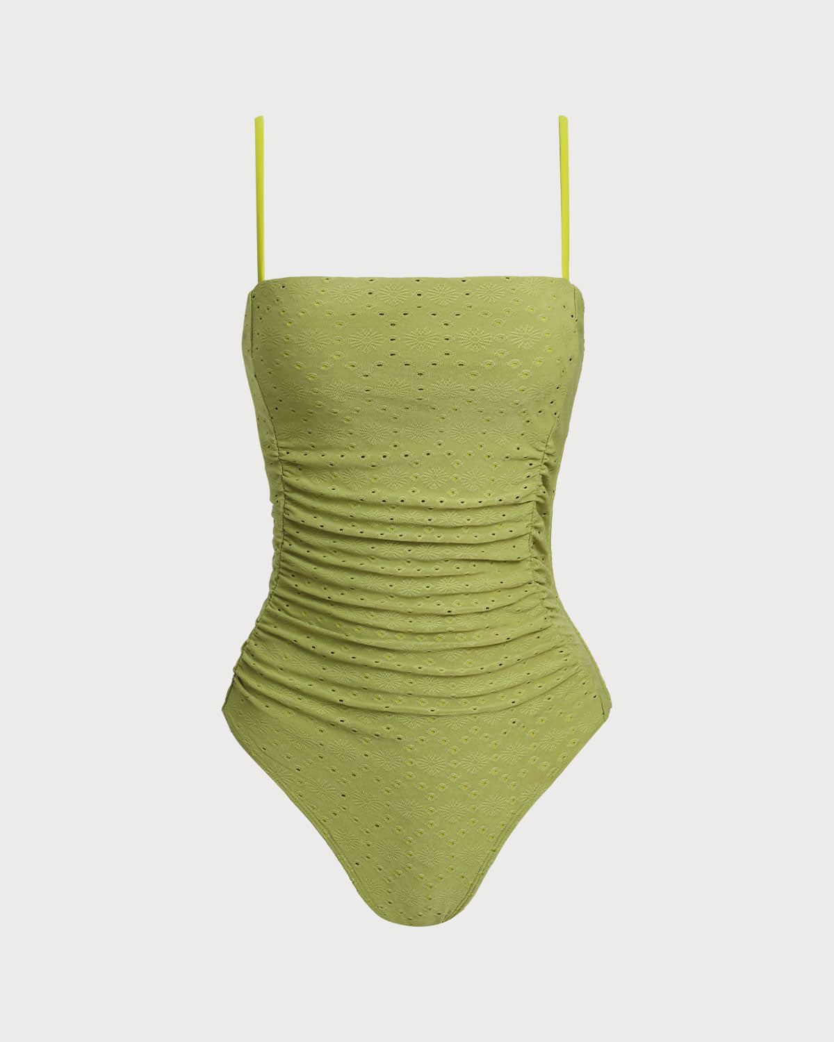 Yeşil Jakarlı Bralet Tek Parça Mayo Swimwear
