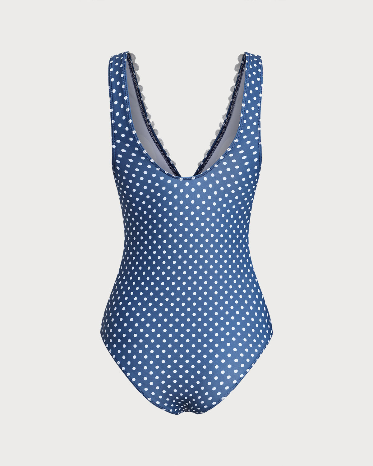 Mavi Puantiyeli Tek Parça Mayo Swimwear