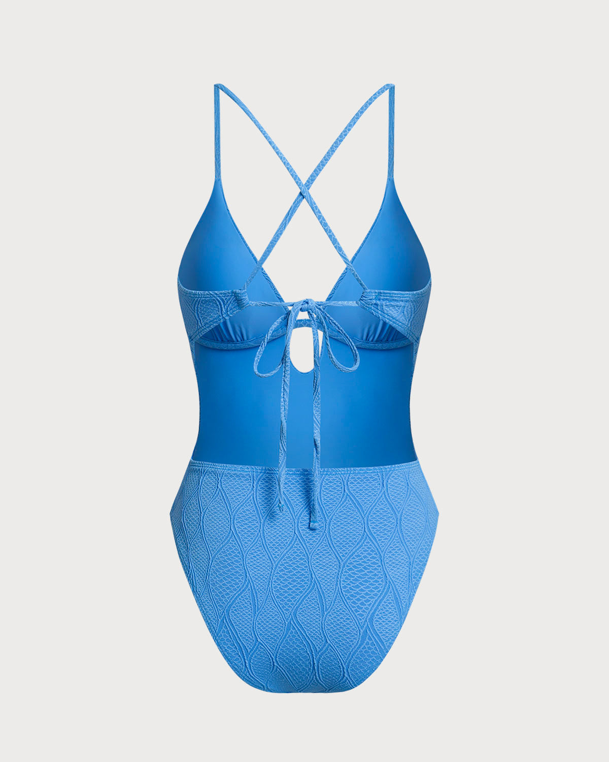 Mavi Dokulu Bralet Tek Parça Mayo Swimsuit