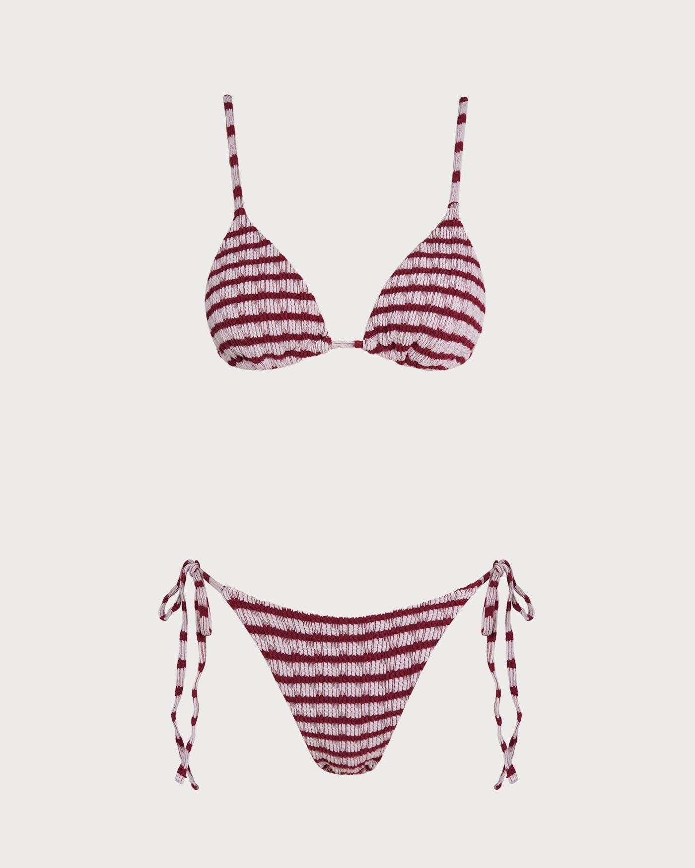 Kırmızı Çizgili Üçgen Bikini Takımı