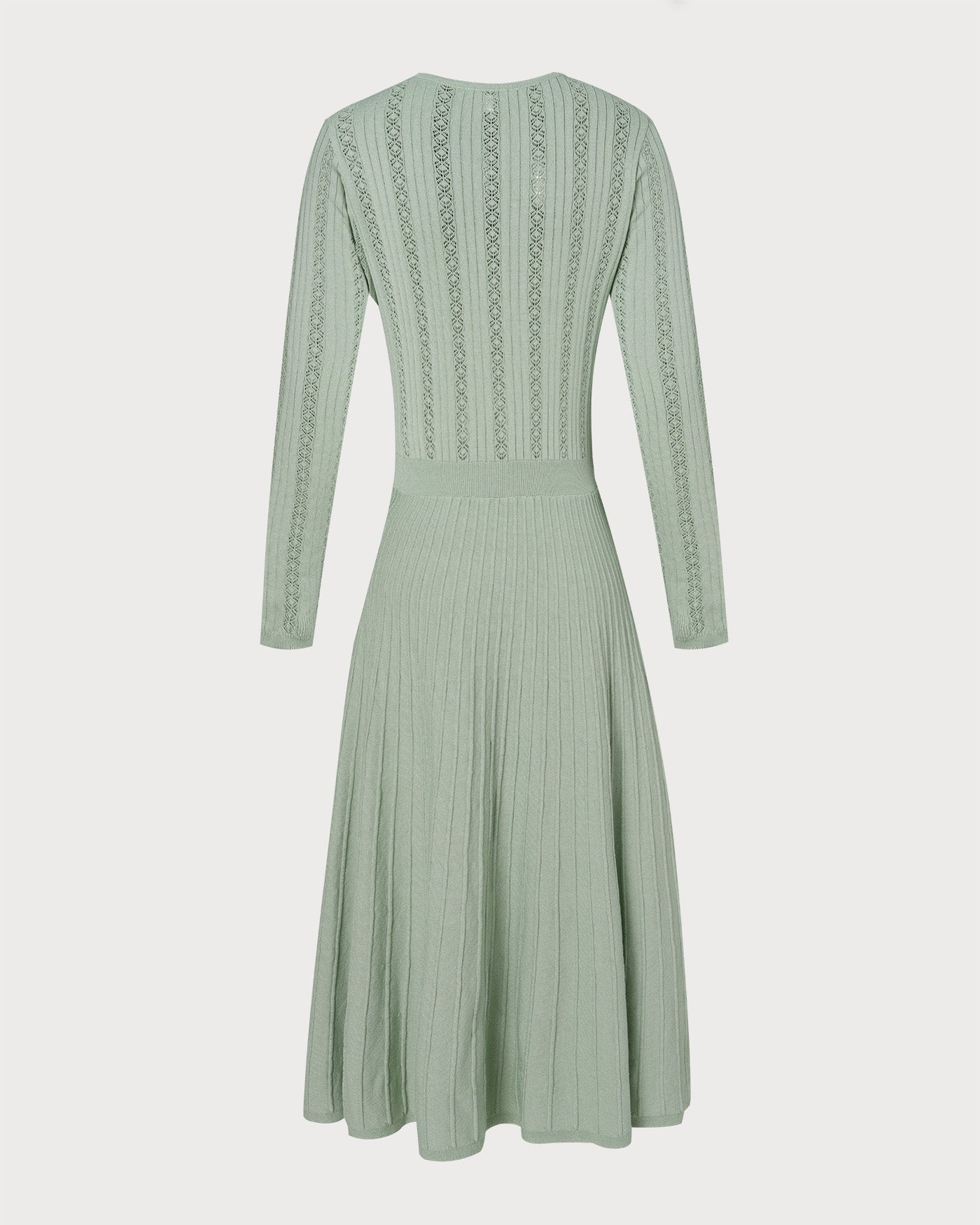 Yeşil V Yaka Viskon Triko Elbise