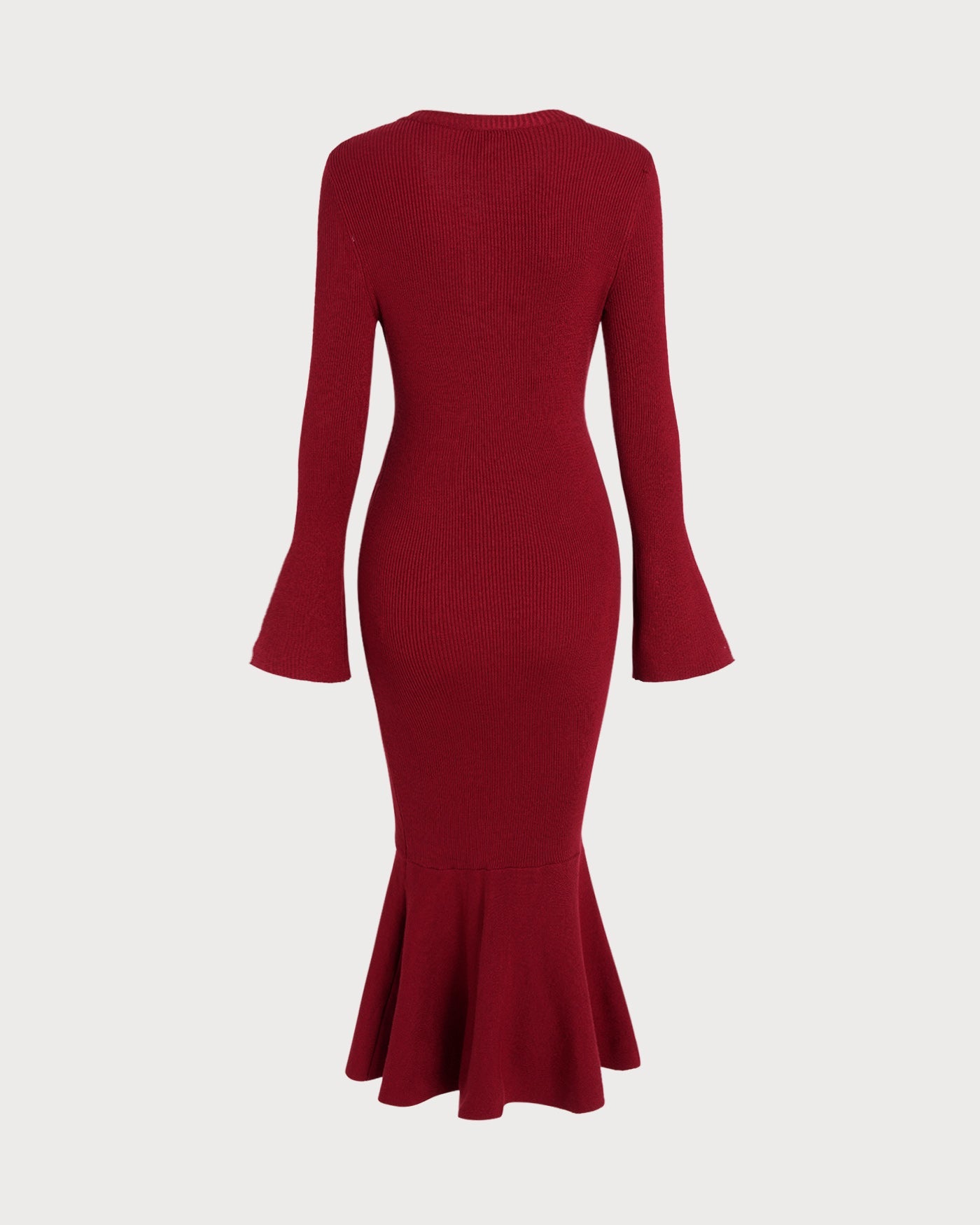 Bordo Balık Kesim Kazak Dresses