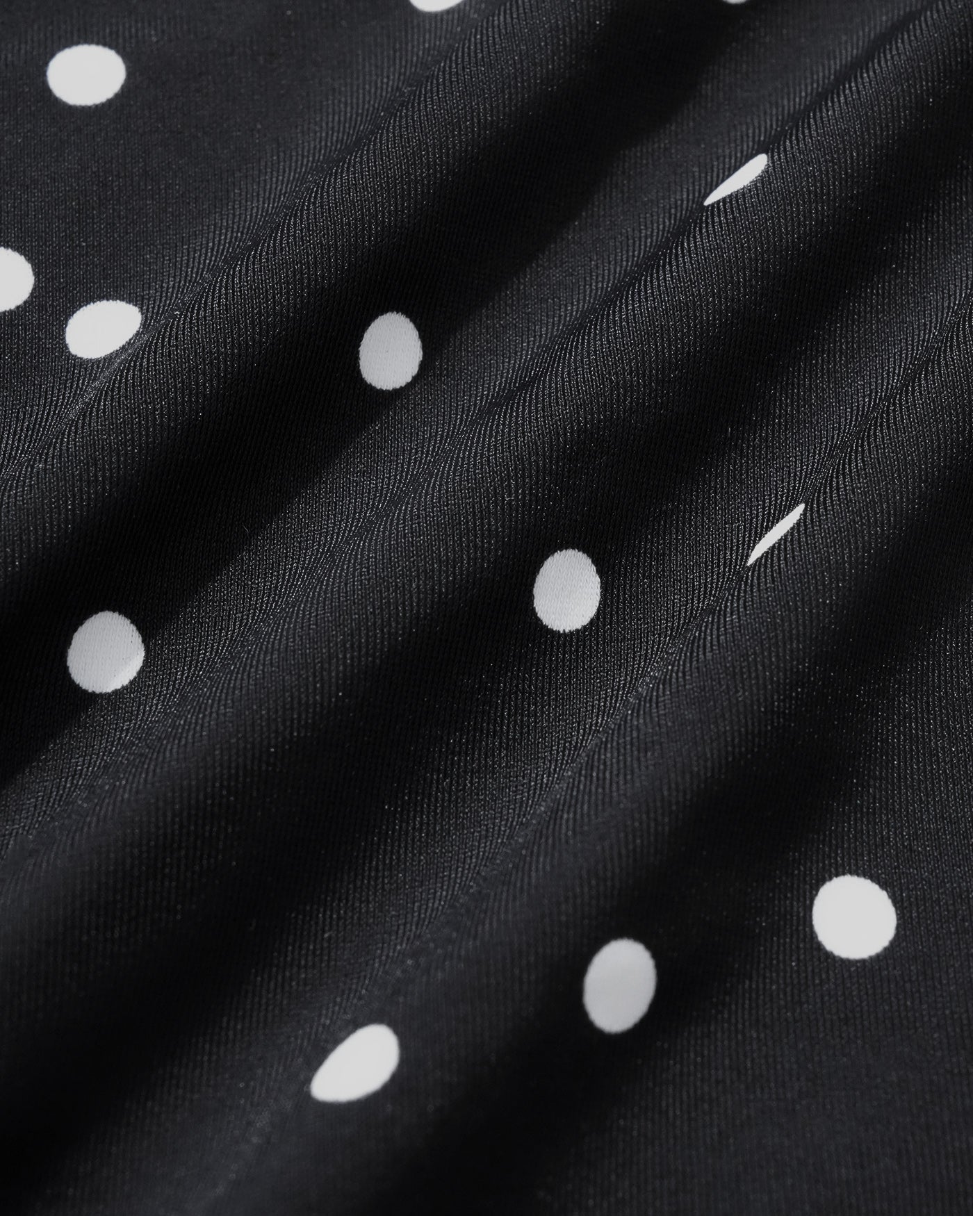 Siyah Polka Dots Tek Parça Mayo Swimwear