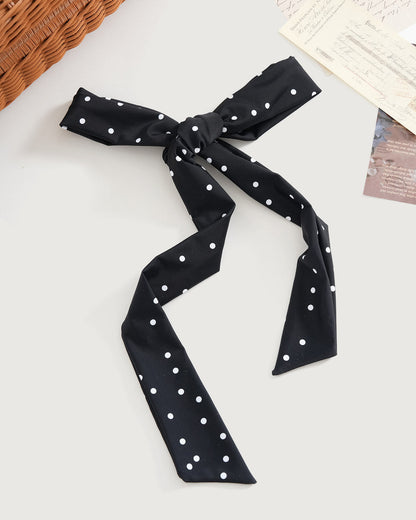 Siyah Polka Dots Triko Şal