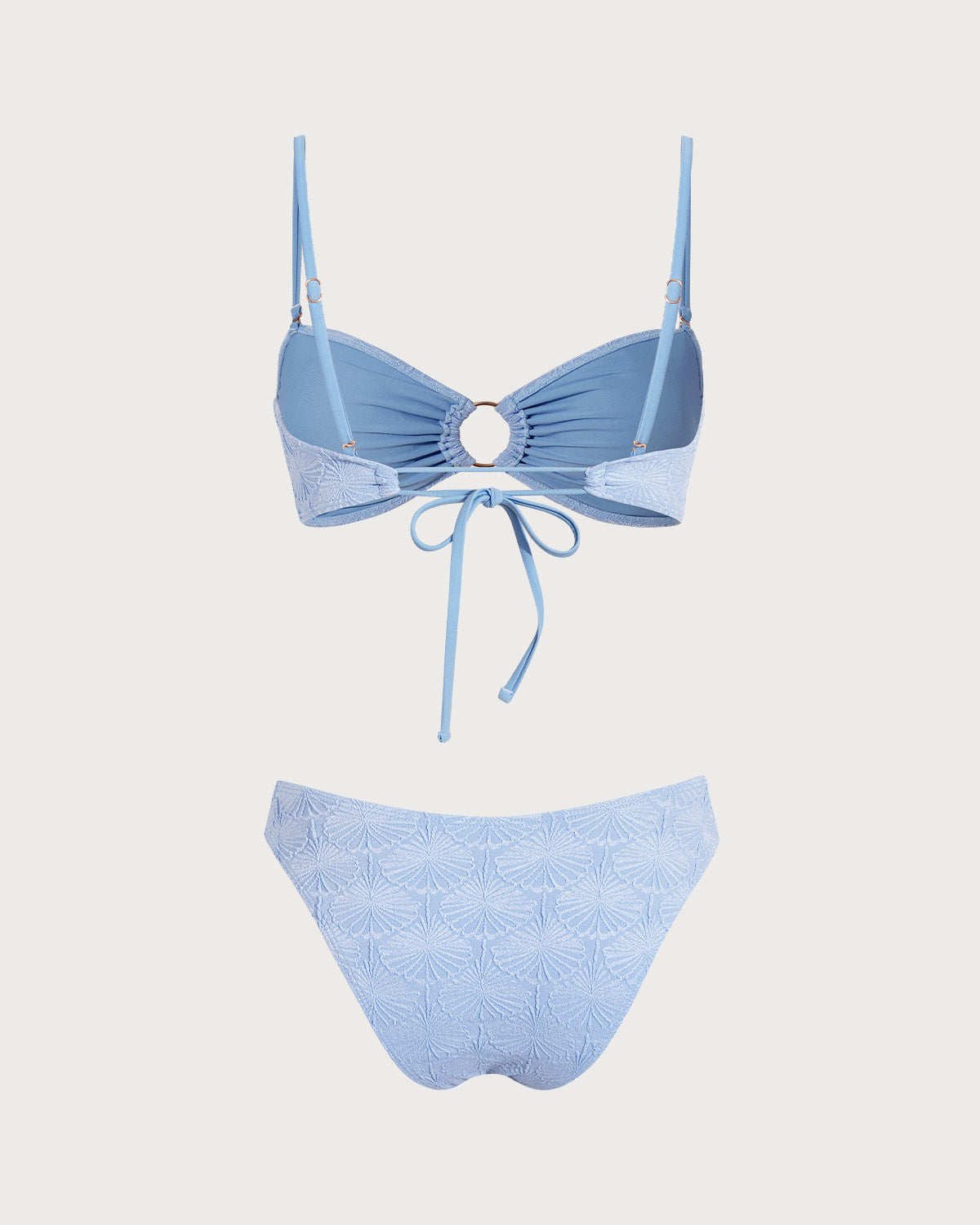 Mavi Jakarlı Dekolteli Bikini Takımı