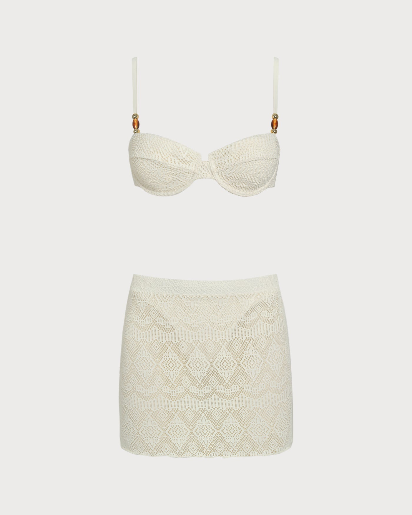 Beyaz Dokulu Balenli Three-Piece Set