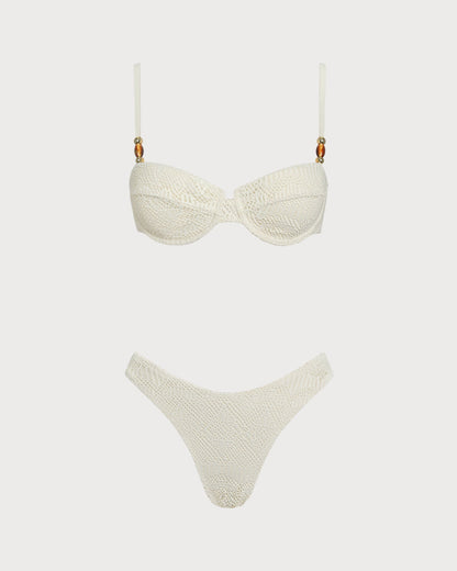 Beyaz Dokulu Balenli Three-Piece Set