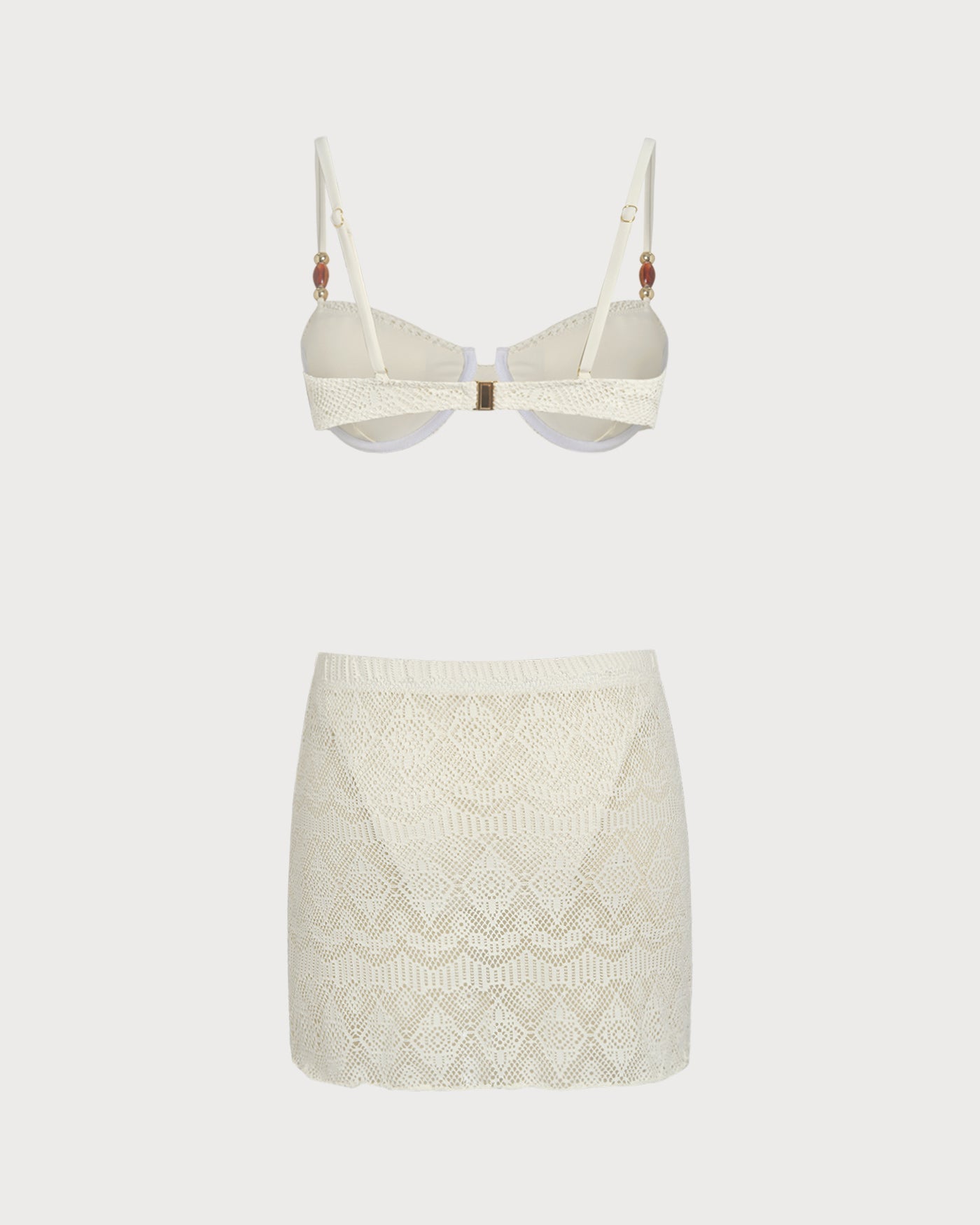 Beyaz Dokulu Balenli Three-Piece Set