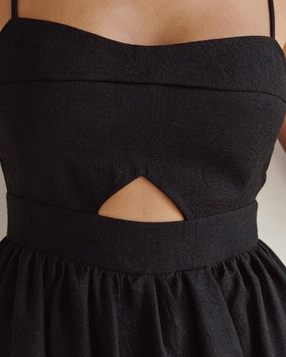 Siyah Dekolteli Slip Maxi Elbise