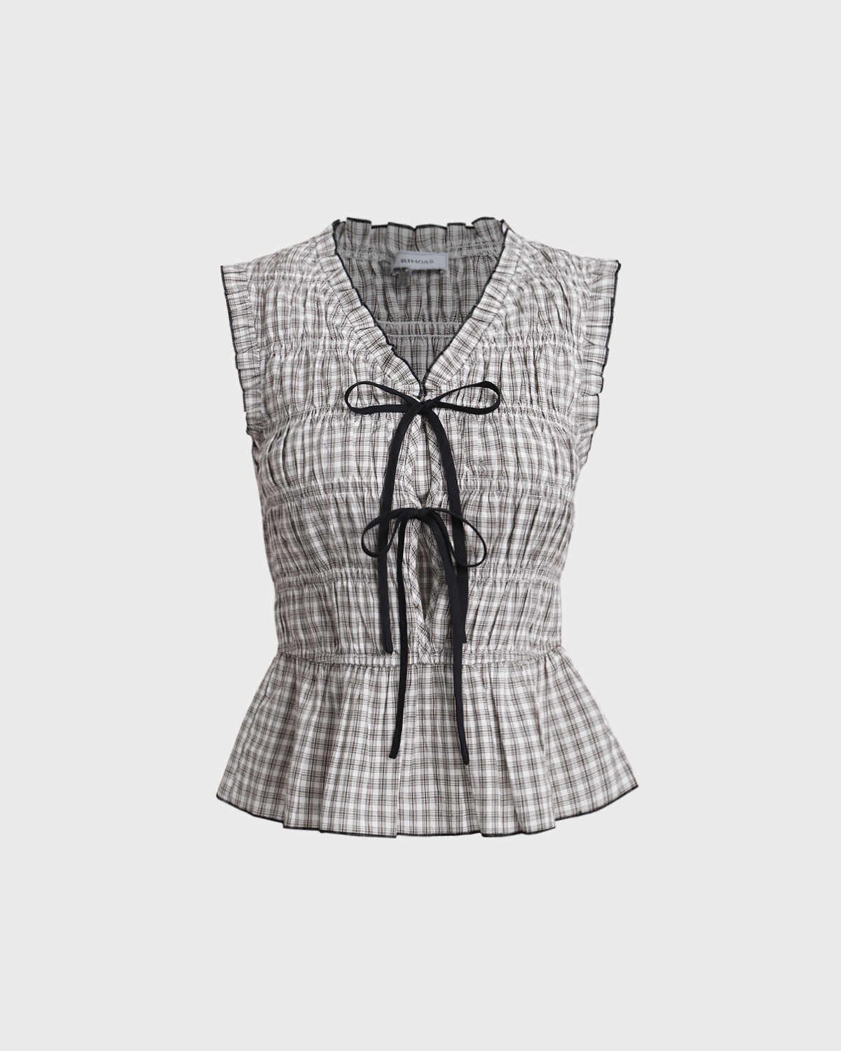Siyah Ekoseli Bowknot Atlet