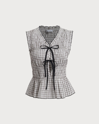Siyah Ekoseli Bowknot Atlet