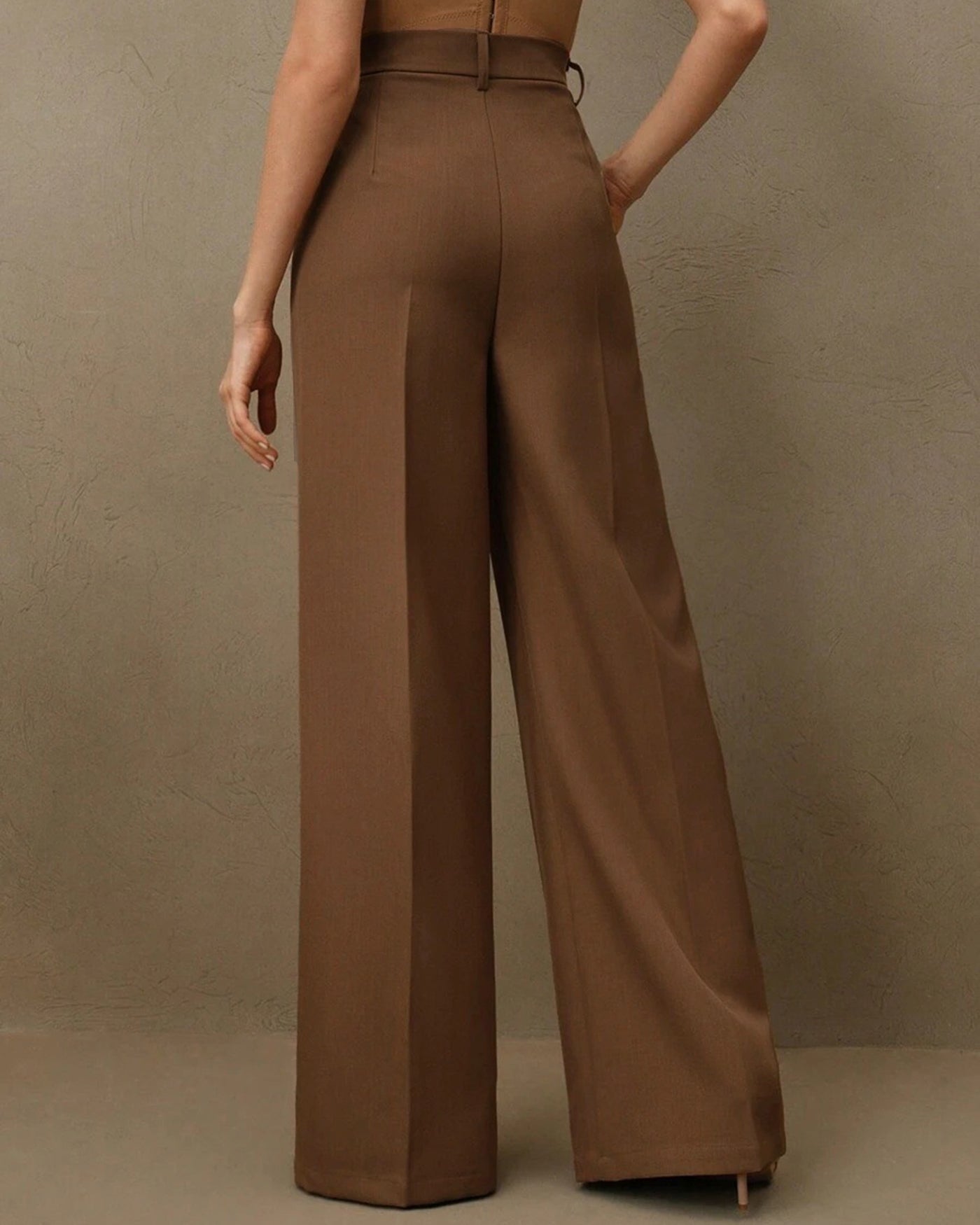 Karamel Normal Bel Düz Paça Pantolon