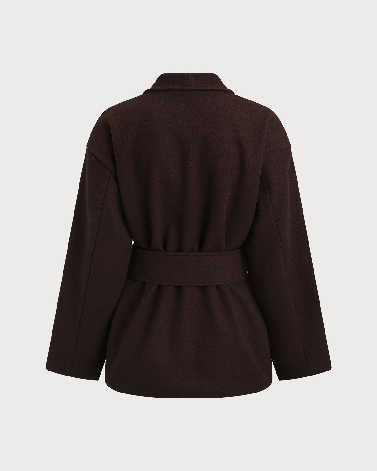 Kahve Belted Shawl Kaban