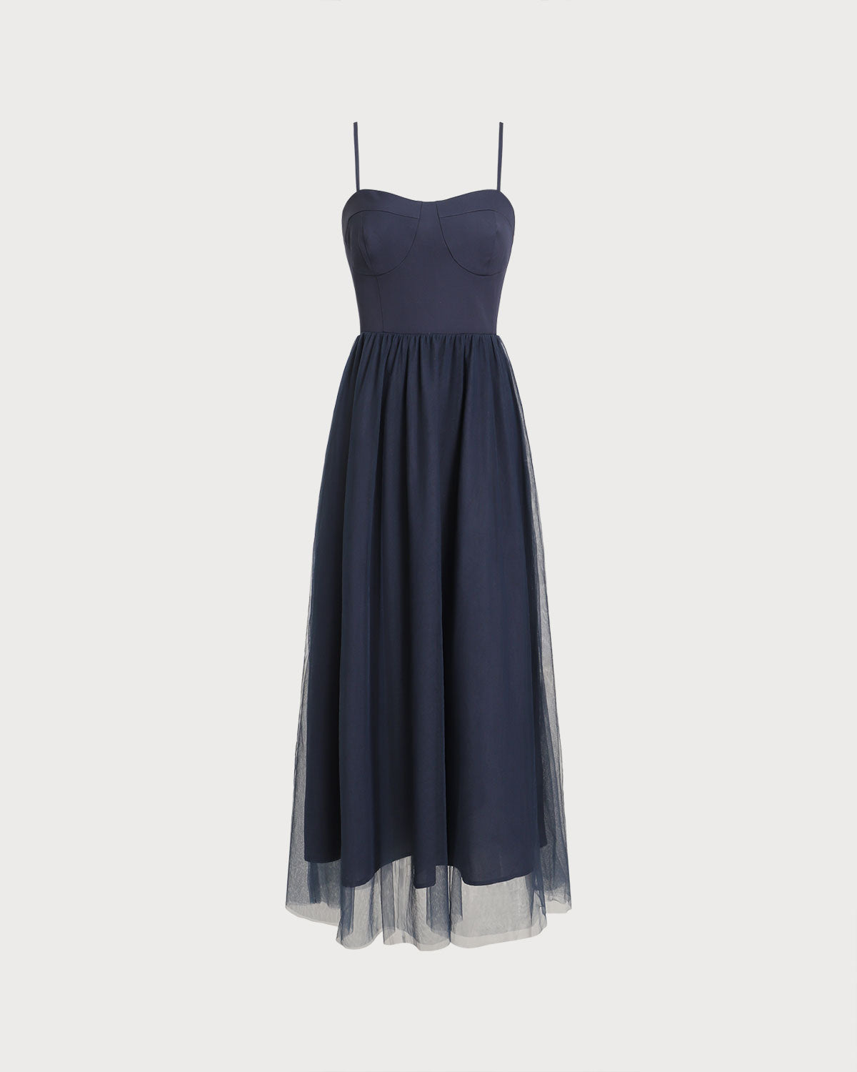 Mavi Büzgülü Flowy Slip Maxi Elbise
