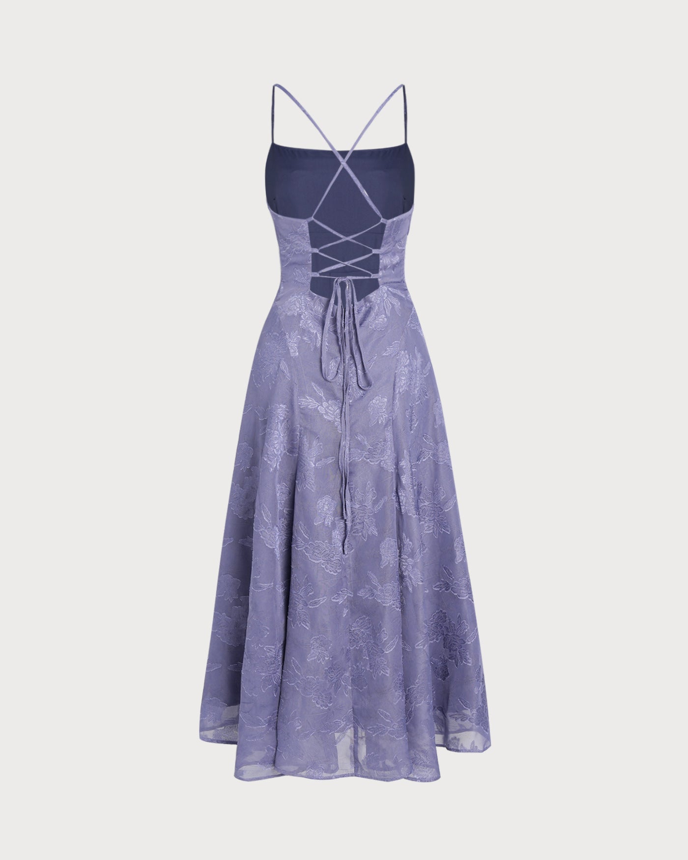 Mavi Jakarlı Slip Maxi Elbise