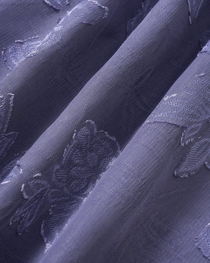 Mavi Jakarlı Slip Maxi Elbise