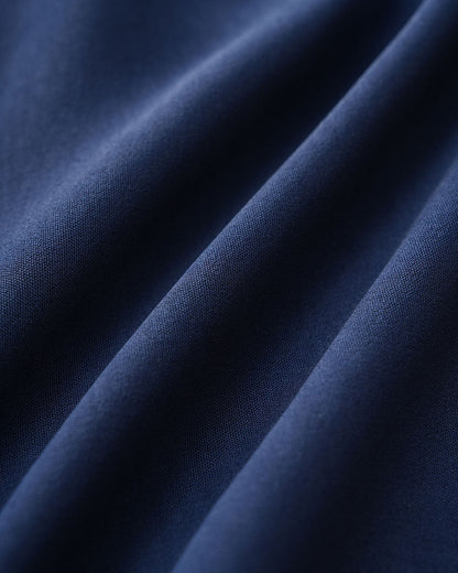 Mavi Yuvarlak Yaka Kısa Sleeve Maxi Elbise