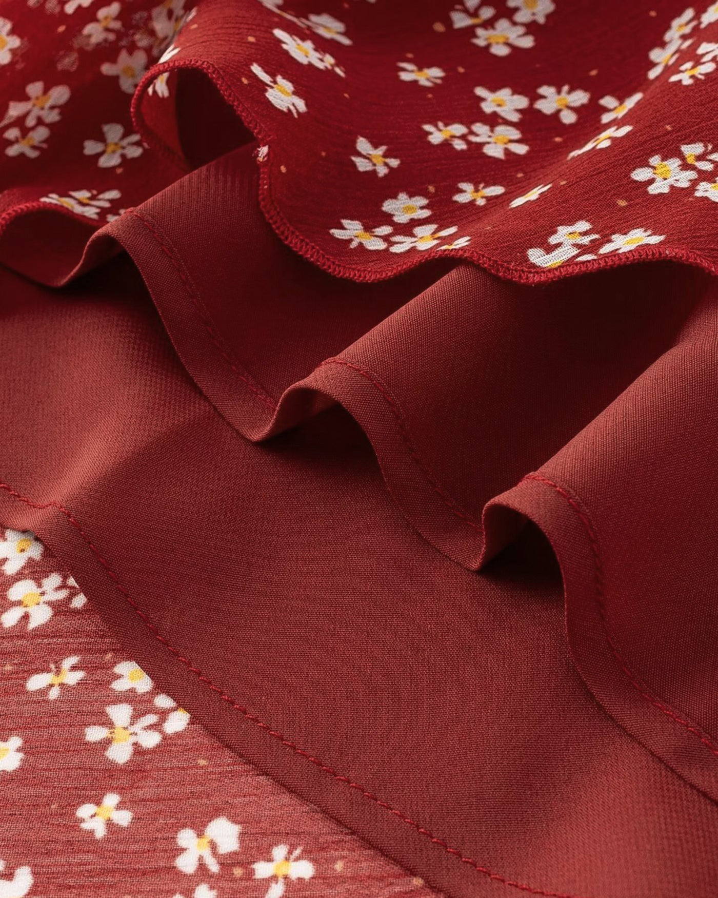 Kırmızı Çiçek Desenli Slip Maxi Elbise